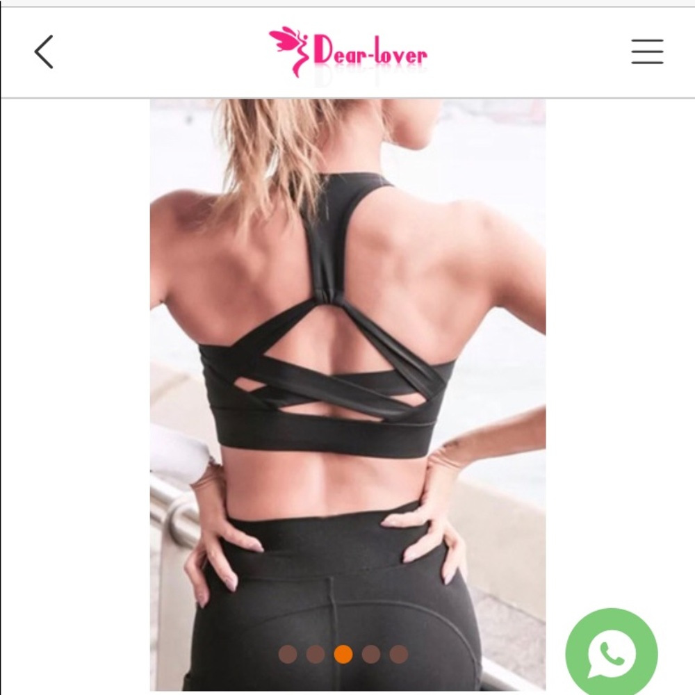 NEW | Black, Strappy, Athletic, Push-Up Sports Bra - Picture 5 of 7